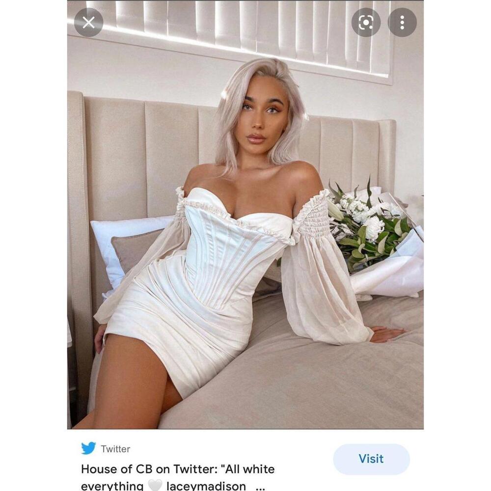 House of CB Beau Ivory Draped Corset Dress